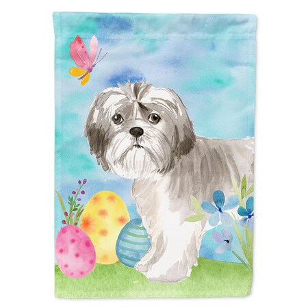 Carolines Treasures Easter Eggs Shih Tzu Puppy Flag Canvas House Size CK1899CHF